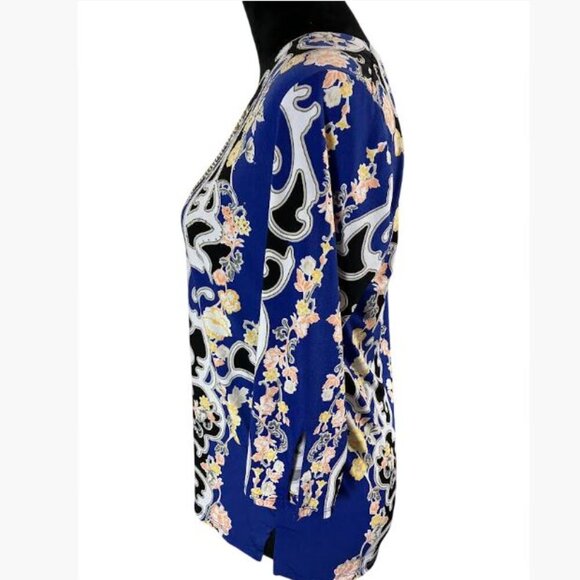 IM Collection Elegant Multicolor Tunic with Gold Chains Tassels Size PM EUC - Picture 5 of 9